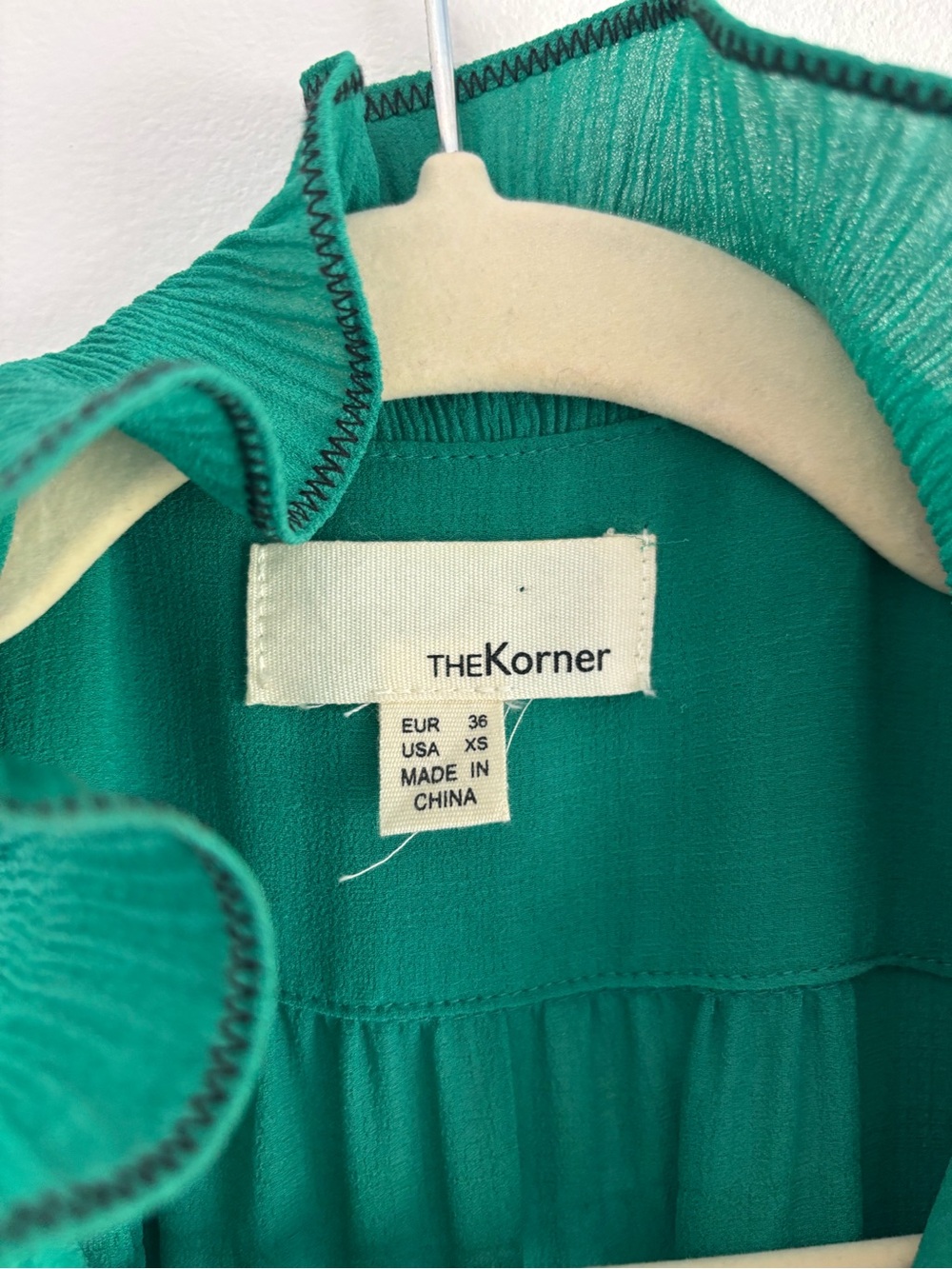 Green Ruffle-Front Women's Dress - Picture 5 of 5
